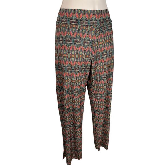 Onzie Hot Yoga Orange Multi Pura Vida Side Split Hem Flowy Pant - Picture 2 of 9